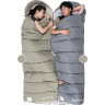 Ультралёгкий спальный мешок NATUREHIKE CNK2350WS023 M400 хлопковый с капюшоном весна осень серый, молния слева 6927595776049