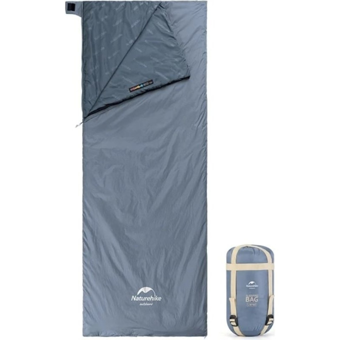 Ультралёгкий спальный мешок NATUREHIKE 6927595777947L LW180 тип конверт лето Blue Size M молния слева
